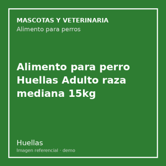 Alimento para perro Huellas Adulto raza mediana 15kg