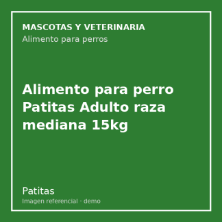 Alimento para perro Patitas Adulto raza mediana 15kg
