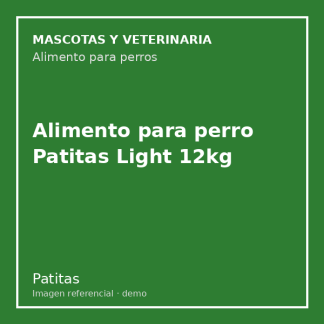 Alimento para perro Patitas Light 12kg